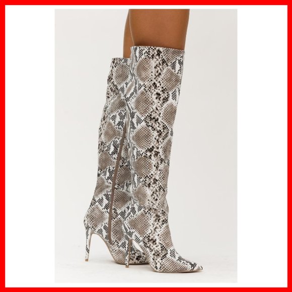 Shoes - NWT Snakeskin Thigh High Boot